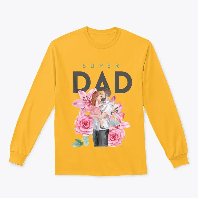 Super Dad Floral Watercolor Design