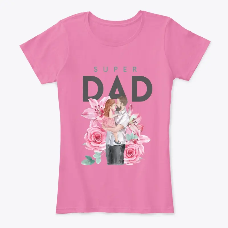 Super Dad Floral Watercolor Design