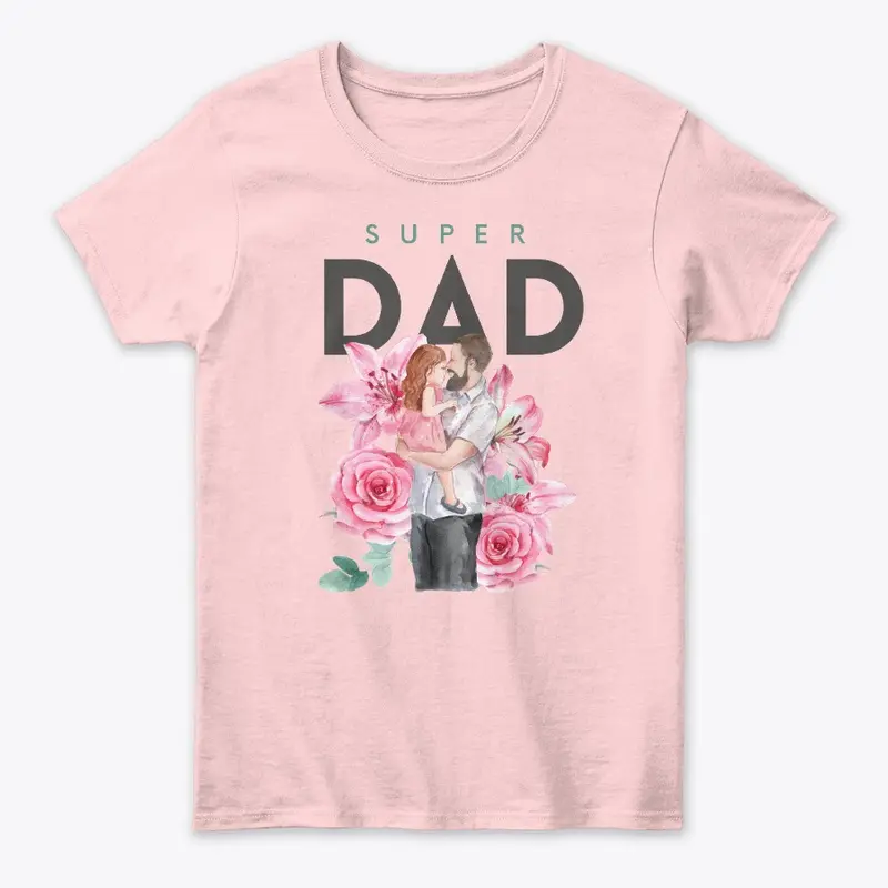 Super Dad Floral Watercolor Design