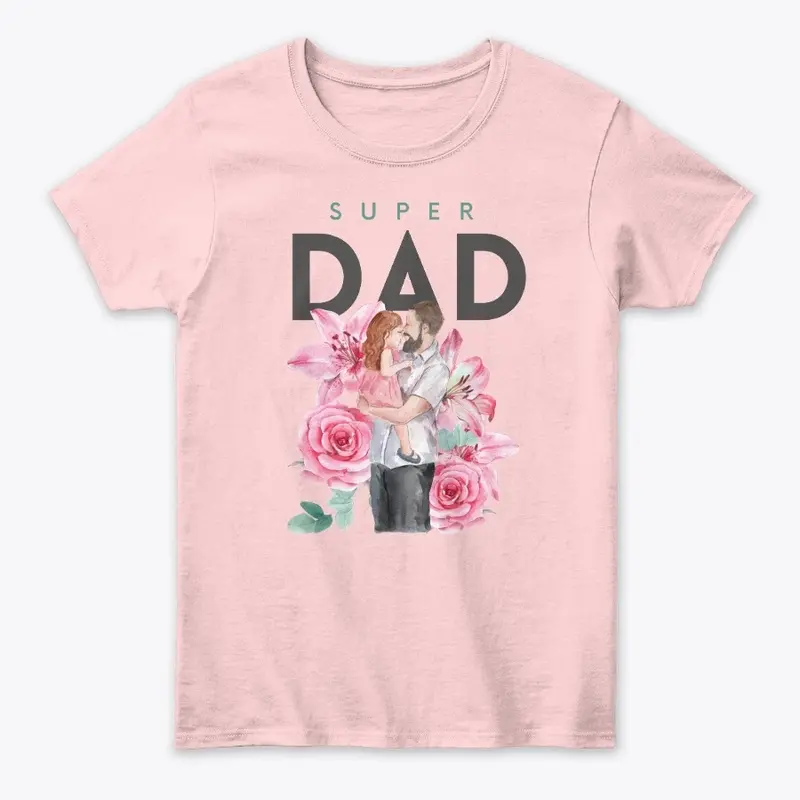 Super Dad Floral Watercolor Design