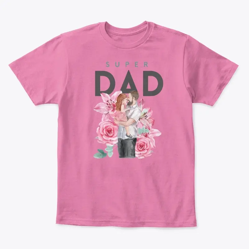 Super Dad Floral Watercolor Design